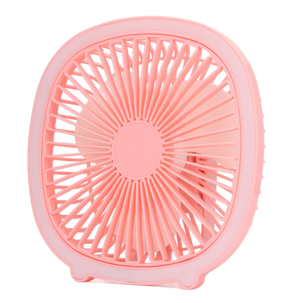 Pöytätuuletin Power säädettävä matalan melun latautuva Mini kannettava pystysuora riippuva tuuletin LED-valolla vaaleanpunainen