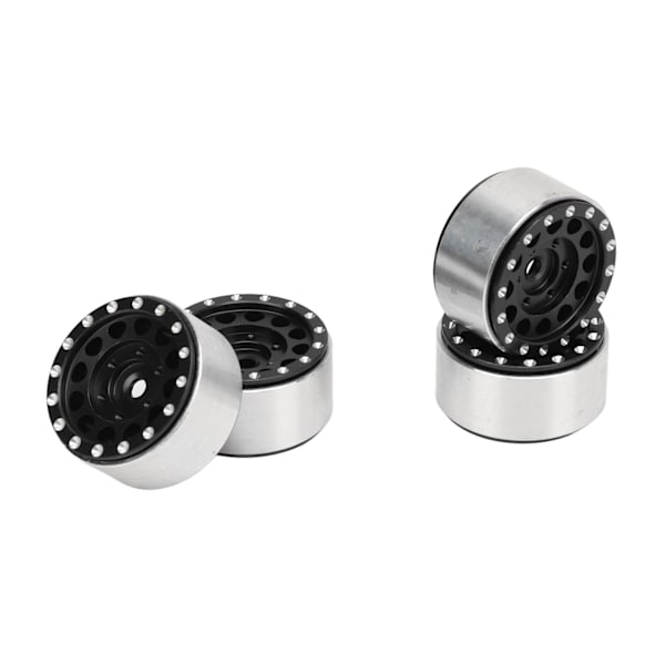 4 KPL RC Beadlock Pyörännavat Alumiiniseos RC Pyöränvanteet Navat Traxxas 1/18 RC Autoille Axial SCX24 1/24 RC Autoille Musta