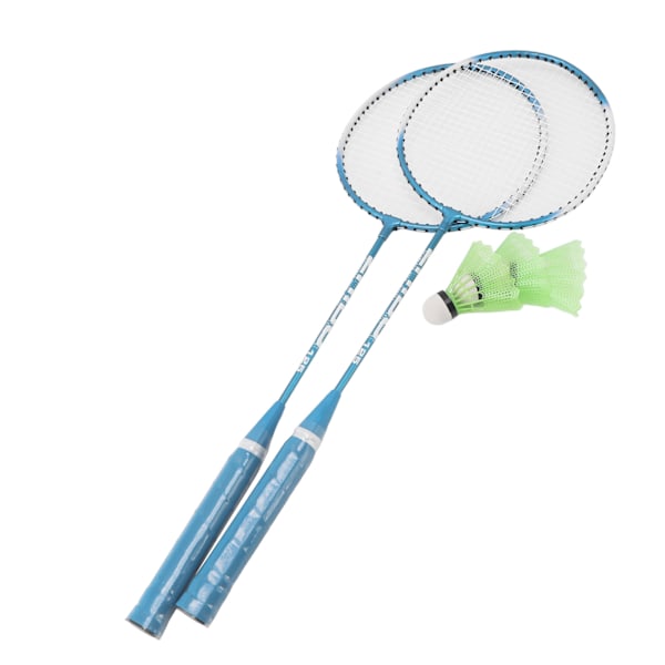 Badmintonracket 2 spillere Superlett Mindre luftmotstand Robust Medium Rod Smykker Blå Badmintonracketsett