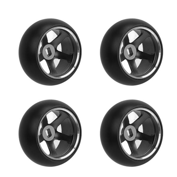 4 STK RC Drift-dæk Aluminiumslegering RC-dæk og hjulsæt til Wltoys K989 K969 P939 28413 1/28 RC-biler Sort