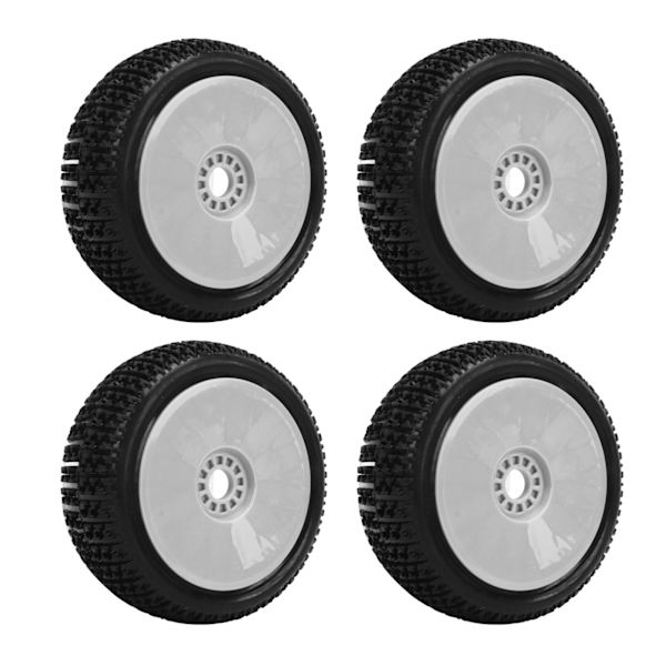 4st 1/8 RC lastbilsdäck Gummihjuldäck Tillbehörsbyte för HPI RC terrängfordon Vit