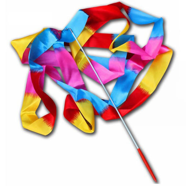 4m/13.12ft Dansband Gymnastik Ribbon Streamers Dansande Streamers Wands for Kids Flame