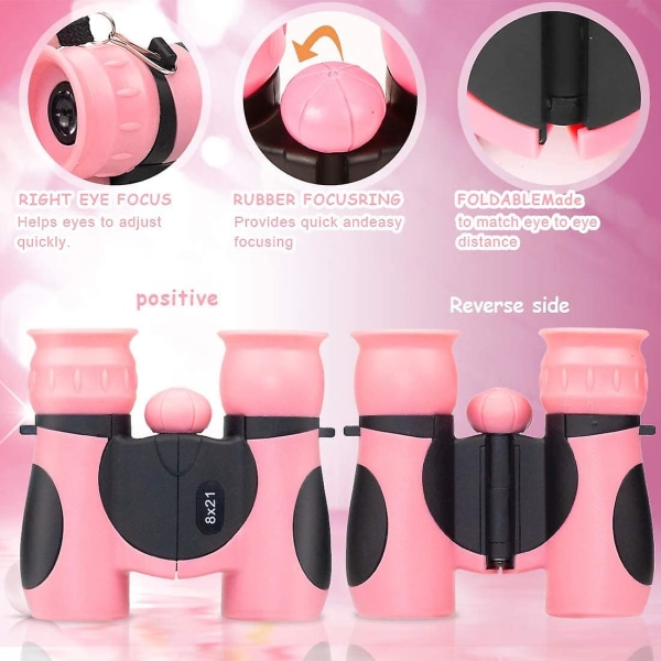 8x21 kompakt barnekikkert-rosa
