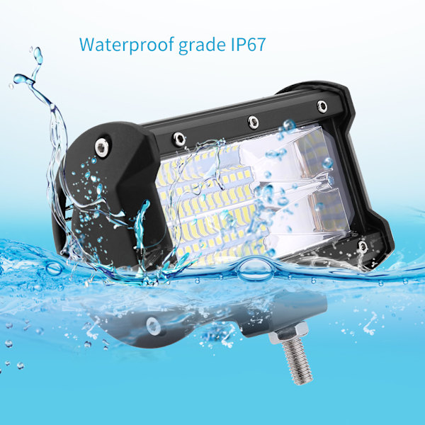 2 stk 5 tommer 24 LED 72W Bil Arbeidslys Bar DRL Flood Beam Lampe for Off Road Traktor Lastebiler 10-30V