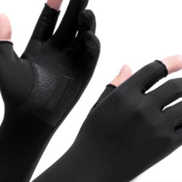 Ice Silk Arm Sleeves Skridmodstand Forlænget UV-beskyttelse Arm Køleærmer til cykling Udendørsfiskeri Kørsel Sort