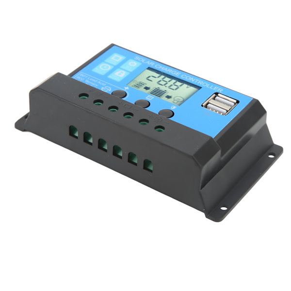 Solar Charge Controller med LCD Dual USB Industrial Master Chip Solpanelsregulator för gatlykta 12V 24V 30A