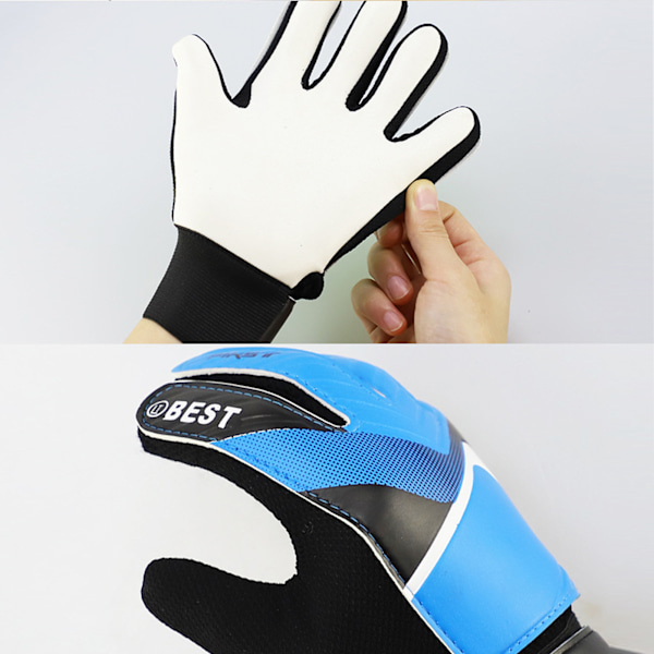 2ST Barnekeeperhansker Antikollisjon Fotballkeeperbeskyttelseshansker Blå 16‑17cm/6.3‑6.7in
