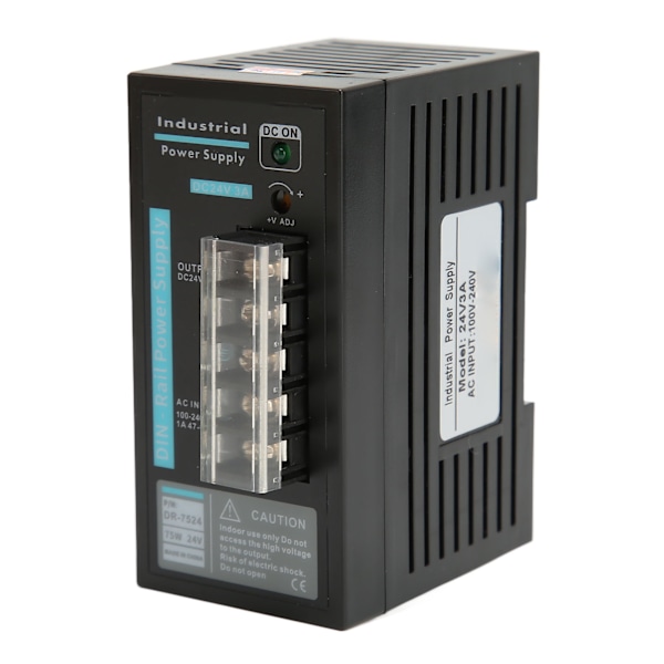 75W 24VDC 3A Teollinen DIN-kiskovirtalähde Täydellinen suojaus Kiskovirtalähde 100‑240V