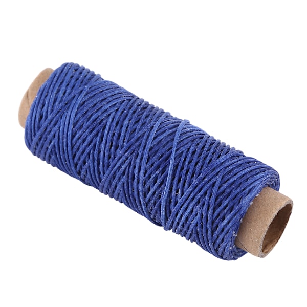 50 m Heavy Duty 1 mm tyk lædersyning voksbehandlet flad tråd - Royal Blue