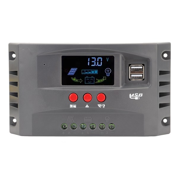Aurinkolataussäädin MPPT Tracking Lataus 12V 24V Automaattinen sovitus LCD-aurinkopaneelisäädin 2 DC USB 10A:lla