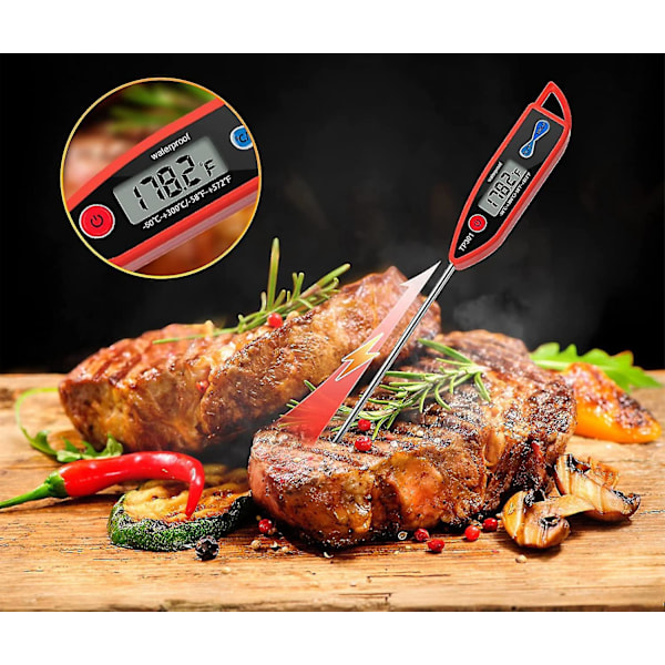 Direktavläsande Kötttermometer Kökstermometer Digital Mattermometer med Vattentät Design