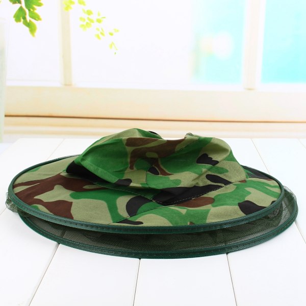 Midge Mosquito Insect Hat Mesh Fishing Caps Head Net Face Protector Camouflage Camping Kit