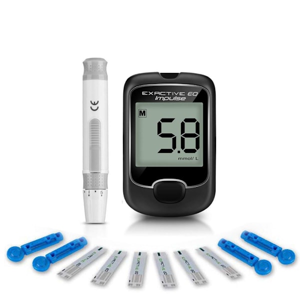 Smart Digital Blodsockermätare Portabelt Blodsockertestkit med Blodsockerteststickor