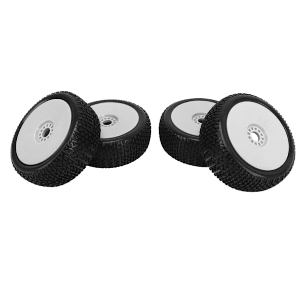 4st 1/8 RC lastbilsdäck Gummihjuldäck Tillbehörsbyte för HPI RC terrängfordon Vit