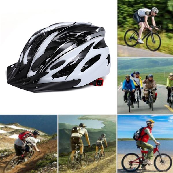Cykelhjälm Huvudskydd Skyddshjälm EPS PC Cykelridning Tillbehör för män Dam Svart Vit
