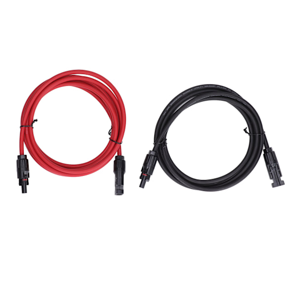2kpl Aurinkopaneelin jatkojohto 10AWG 6mm² Aurinkojatkojohto Nimellisjännite 1000V DC Punainen Musta 3 m / 9.8ft