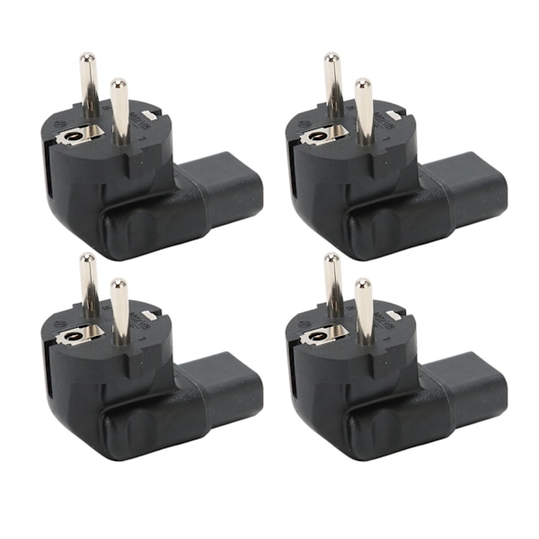 4 stk. EU 4,8 mm til IEC320 C13 Konverter 90 Graders Strømstikadapter til Laptop Strømadaptere EU Stik 100‑250V