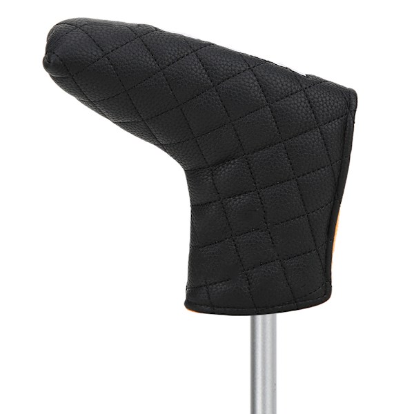 Magnetisk Golf Putter Cover Hoveddækning Vandafvisende PU L-formet Golfkølle Hoveddækning Tilbehør (Sort)