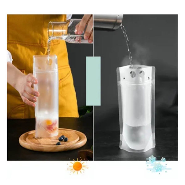 50 ST Dryckesförpackningspåsar med sugrör Frostade Transparent Stand Up vätskepåsar 1000 ml