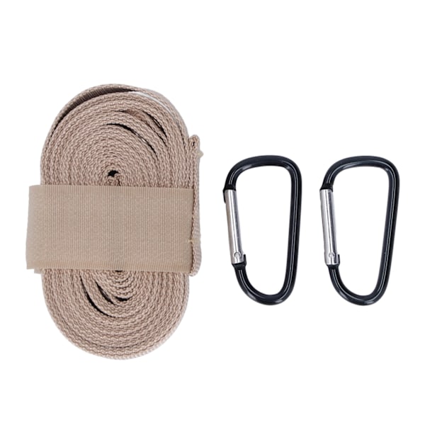 Campingförvaringsrem 10,17 fot lång slitstark nylon justerbar 7 runda hål Ofta använda hängmattor med 2 karbinhakar