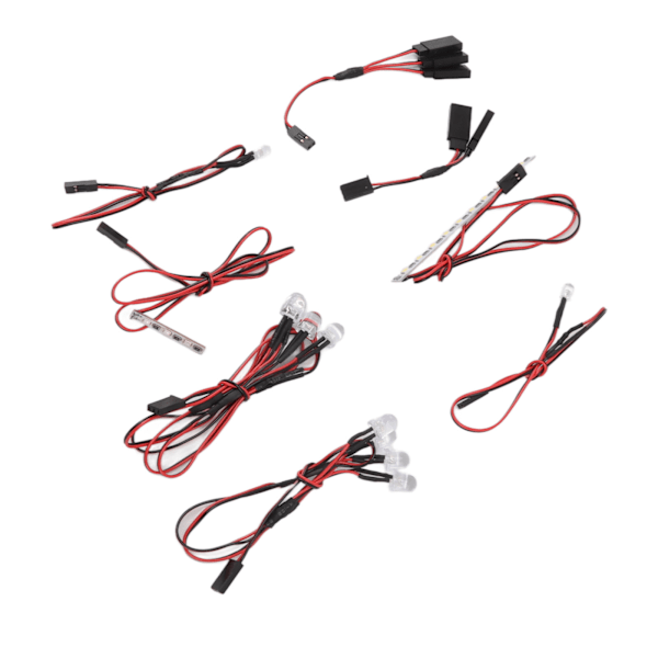 RC Front Baklysstang Hvit Rød Gul LED-lys Frontlykt Baklyslysstang For ZD Racing MX07 4WD 1/7 RC