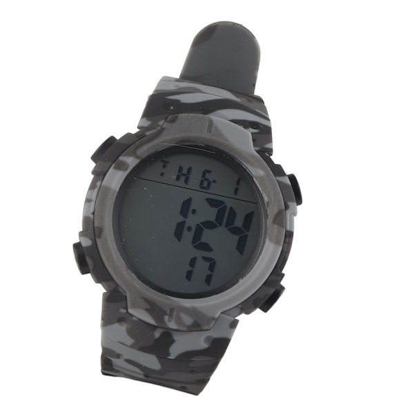 Digital Display Herre Sports Elektronisk Ur Vandtæt Multifunktion Udendørs Natlampe Sportsur Camouflage Grå