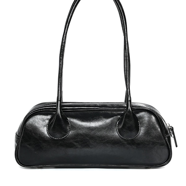Stiligg Bowling Bag i Svart Ku-skinn Stor Kapasitet Størrelse 32x9x12cm Underarm Skulderbag black About 32*9*12cm