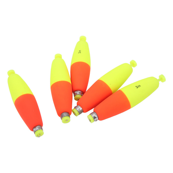 5st EVA Foam Fiskeflottor Fiske Bobbers Slim Portable Drift Floats för sötvattensaltvatten 3in