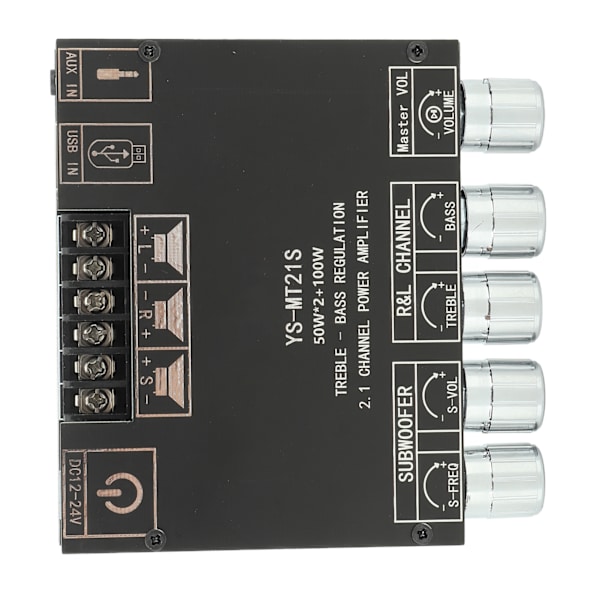 Digitaalinen äänitehostevahvistimen moduuli 2.1-kanavainen DC 12‑24V Bluetooth-vahvistinkortti myymälän kotiteatterikaiuttimille