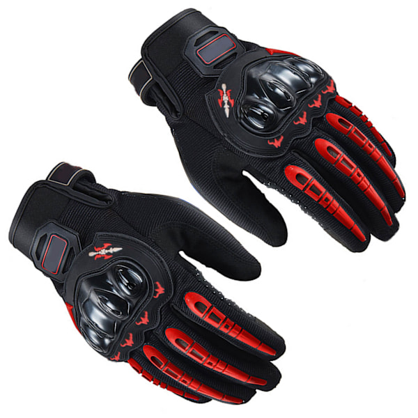 Full Finger Touch Screen Motorcykel Handskar Andas Touchscreen Handskar med Full Hand Red