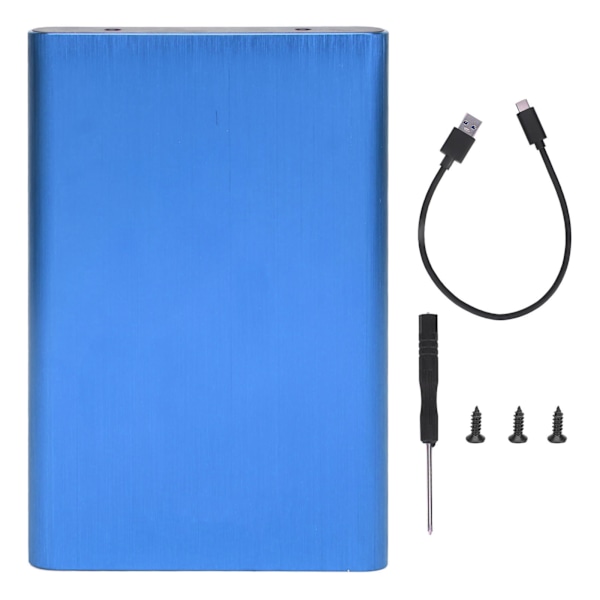 2,5 tommer SATA HDD kabinet Type C 10 Gbps højhastigheds bærbar harddisk etui med LED-indikator blå