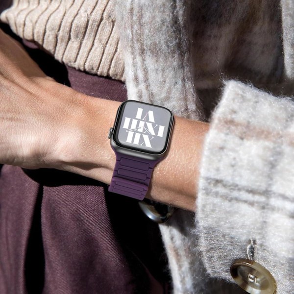 Sopii Apple Watch -rannekkeisiin, vapaasti säädettävät magneettirannekkeet, Apple Watch SE 10. sukupolvi luumu kukka Ultra -kellorannekkeet purple 38/40/41/42 mm