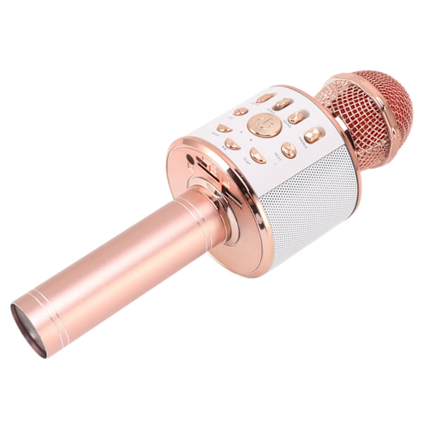 Trådlös mikrofon KTV ljudintegration Bärbar handhållen Bluetooth-mikrofon för flickor Pojkar Tonåringar Rose Gold
