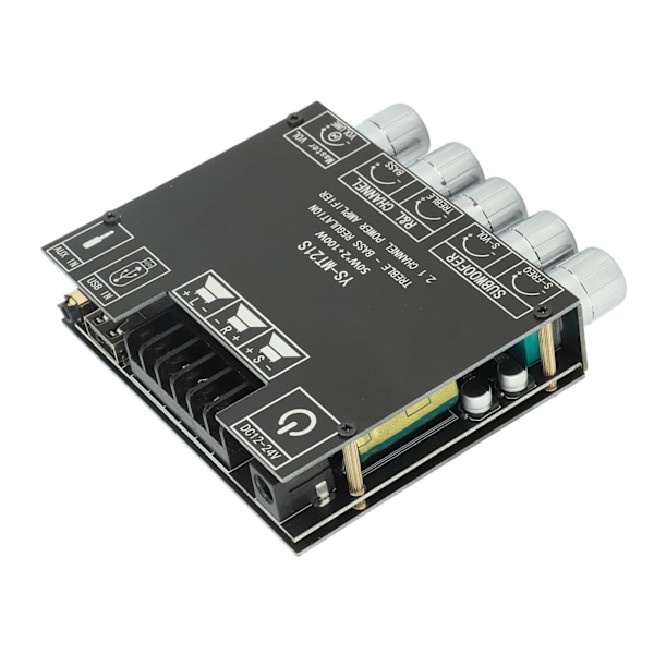 Digitaalinen äänitehostevahvistimen moduuli 2.1-kanavainen DC 12‑24V Bluetooth-vahvistinkortti myymälän kotiteatterikaiuttimille