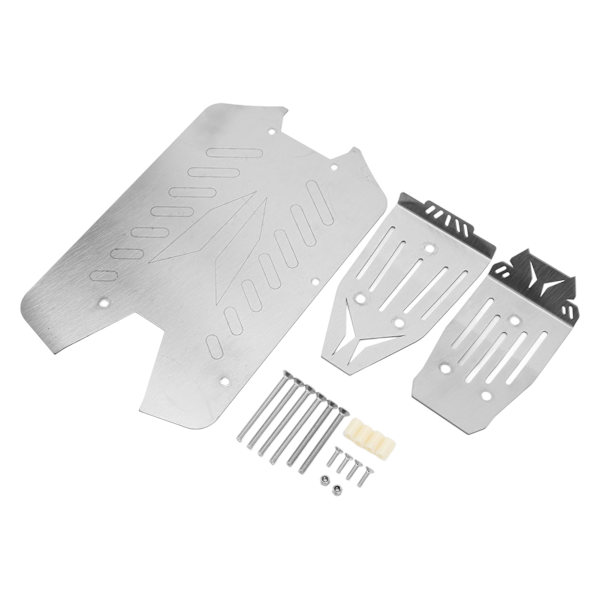 RC Skid Plate Rustfrit stål RC Chassis Armor Guard til Big Rock 1/10 RC Biler Sølv Udendørs
