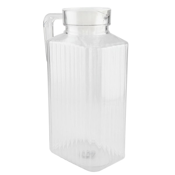 Akryl Saftkande med Låg - 1800ml, Transparent, Stribet Design, Perfekt til Bar eller Hjem