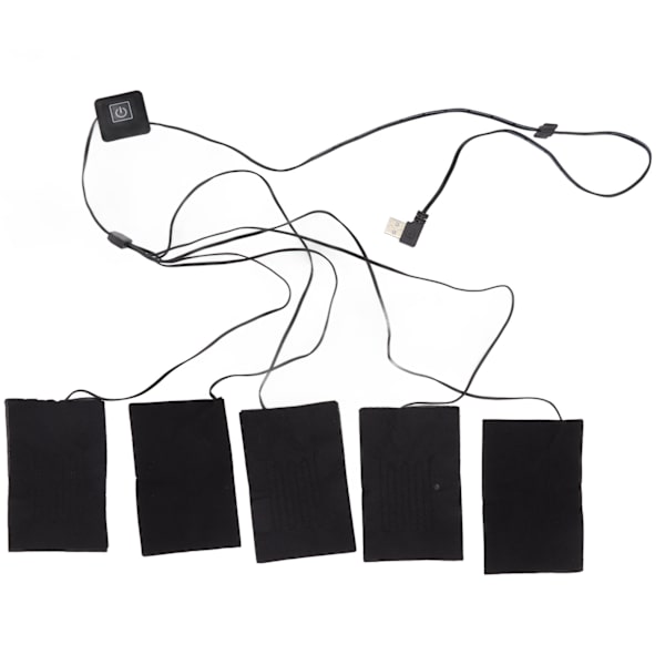 Sähköiset vaatteet Lämmityspolster Pehmeä kestävyys Joustava komposiittikuitu USB-lämmityselementti Sähköinen kangaslämmitin kytkimellä 1-5