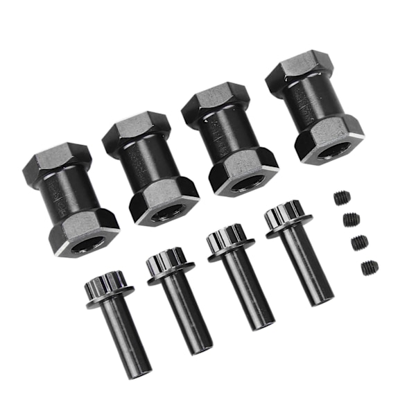 4st 12 mm RC Hex Nav med 20 mm Offset Extension Crawlers Hex Drive Adapter för 1/10 RC Crawler Reparation och Uppgradering Svart