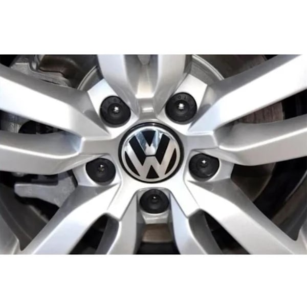 4 kpl Volkswagen VW Keskikupukiekkojen tunnuksia - Hopeiset kohokuvioidut 65 mm rengaskupujen tunnukset