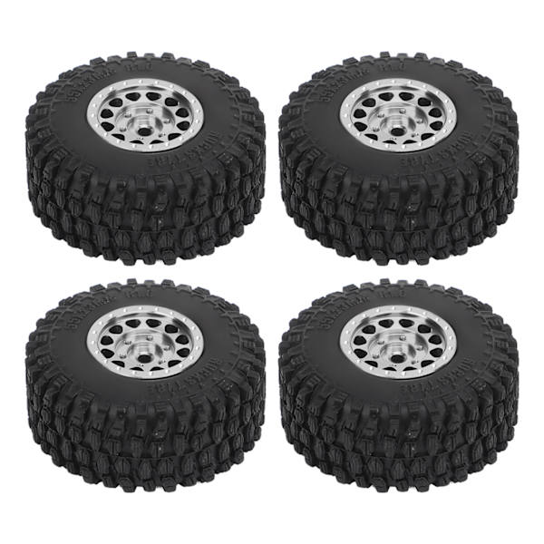 4 KPL RC-pyörät ja -renkaat alumiiniseosta Sopii TRAXXAS 1/18 TRX4M kauko-ohjattavaan autoon Hopea