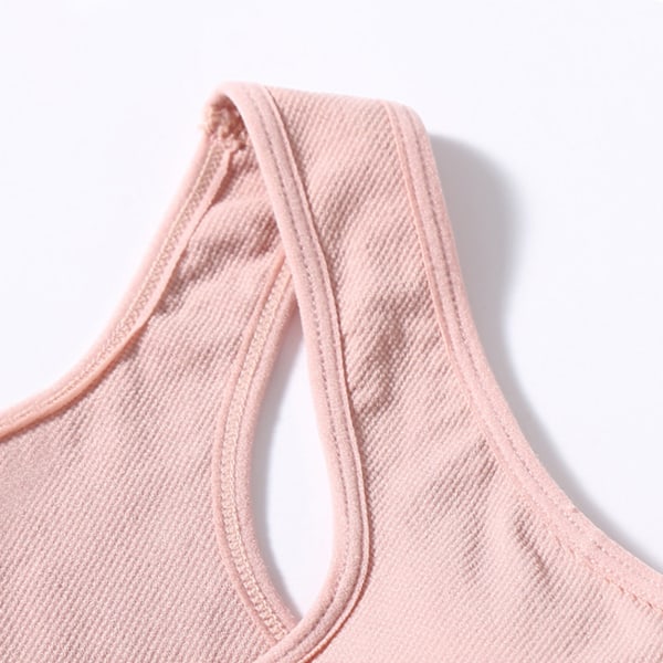 Sport-BH Nylon Andas Hudvänlig U-formad stålring Free Running Gym Atletisk BH för kvinnor Rosa M