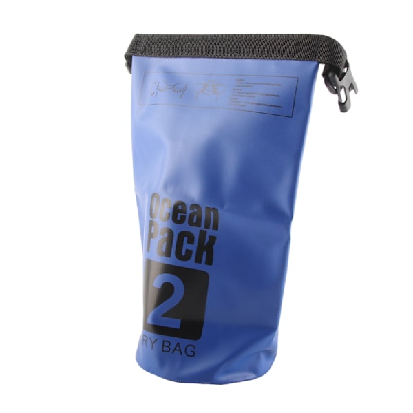 Vedenpitävä Bucket Bag Vettähylkivä Dry Bag Moderni ulkoiluun, retkeilyyn, koskenlaskuun 2L Tumman sininen