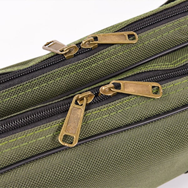 Fiskestang Etui Foldbart 1,5 m Canvas og Metal Fiskestang Taske til Udendørs Fiskegrej OD Grøn