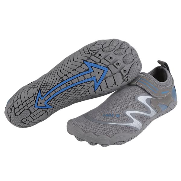 1 pari vesiurheilukenkää Miehille Paljain jaloin Nopeasti kuivuva Slip On rantalentopalloon Kahlaamiseen Ulkoiluun Harmaa Koko 40