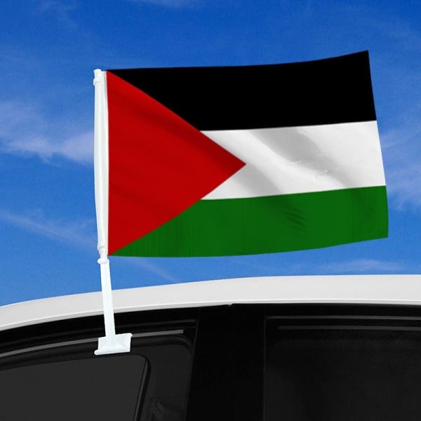 Palestinsk flagga bilfönsterflagga 30*45cm (inklusive flaggstång)