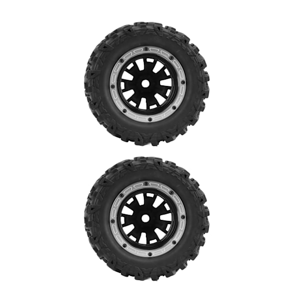 2 stk. RC bildæk, stærkt greb, fleksibel stærk dæmpning, RC gummidæk til ZD Racing 1/7 RC bil sølv