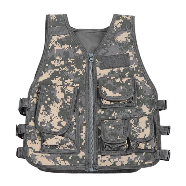 Barn utomhusväst Barn kamouflagejacka Väst med fickor för spelträning S 38cm / 14.96in
