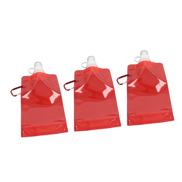 3ST Vattenbehållare Väska PVC Utomhusvikbar vattenpåse för Sport Camping Ridning Röd