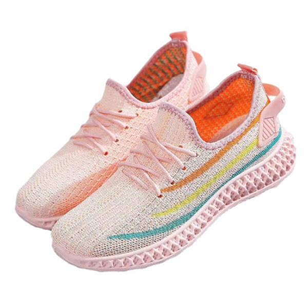 Sneaker 39 Storlek Andas Mesh Mjukt Bekvämt Lätt matchande Promenadskor för Dam Daglig användning H06 Rosa