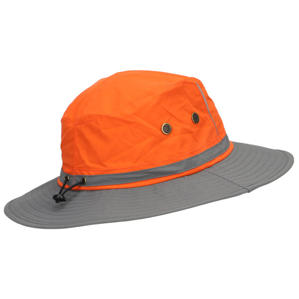 UPF50+ fiskehat med reflekterende stribe Mesh-ventiler Justerbar solhat med bred skygge til udendørs klatring i bjergbestigning Orange